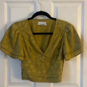 Urban Outfitters Flutter Sleeve Crop Top, Size Small.